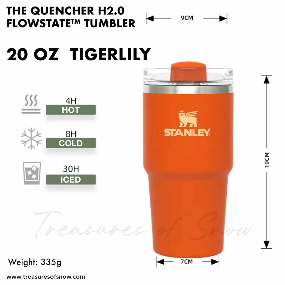 Stanley 20 oz. Quencher H2.0 FlowState Tumbler, Tigerlily